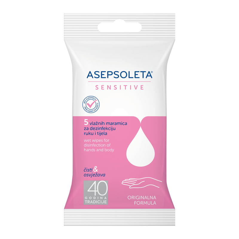 Sensitive Vlažne maramice za suho pranje ruku i tijela, 5/1-0