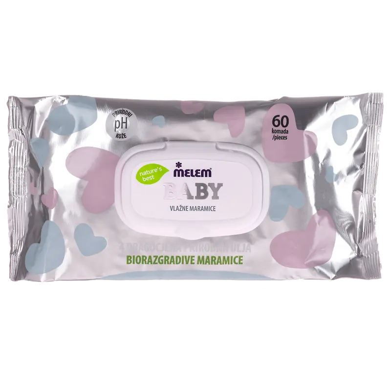 Baby Wet wipes - 100% biodegradable, 60 pcs-0