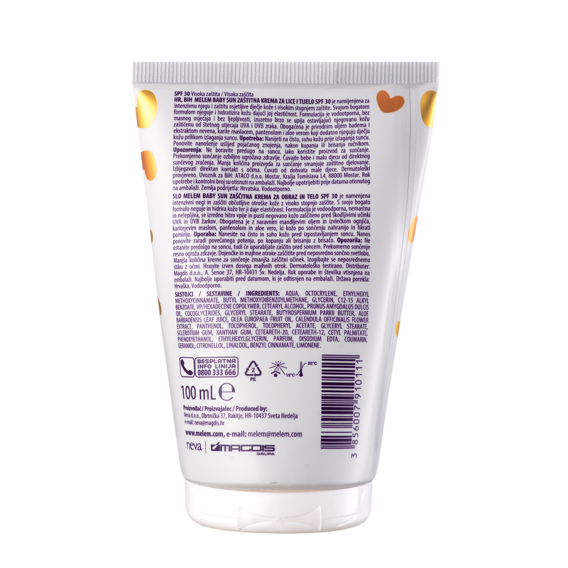 Baby Sun Zaštitna krema za lice i tijelo SPF 30, 100 ml-1
