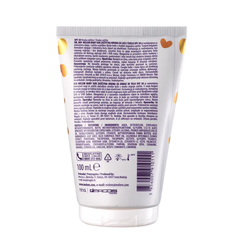 Baby Sun Zaštitna krema za lice i tijelo SPF 30, 100 ml-1