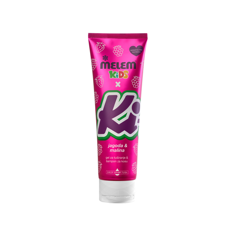 Melem Kids x KiKi 2in1 Strawberry & Raspberry, Hair&Body shampoo & shower gel, 260 ml-0