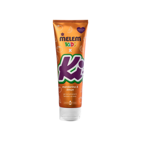 Melem Kids x KiKi 2u1 Limun i Mandarina, gel za tuširanje i šampon, 260 ml
