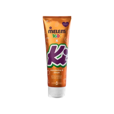 Melem Kids x KiKi 2u1 Limun i Mandarina, gel za tuširanje i šampon, 260 ml-0