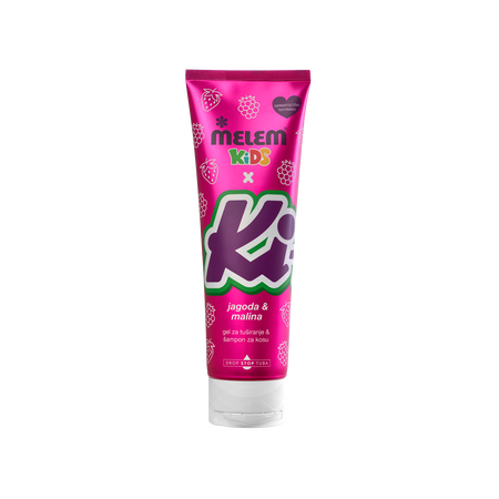 Melem Kids x KiKi 2u1 Jagoda i Malina, gel za tuširanje i šampon, 260 ml