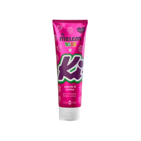 Melem Kids x KiKi 2u1 Jagoda i Malina, gel za tuširanje i šampon, 260 ml-0